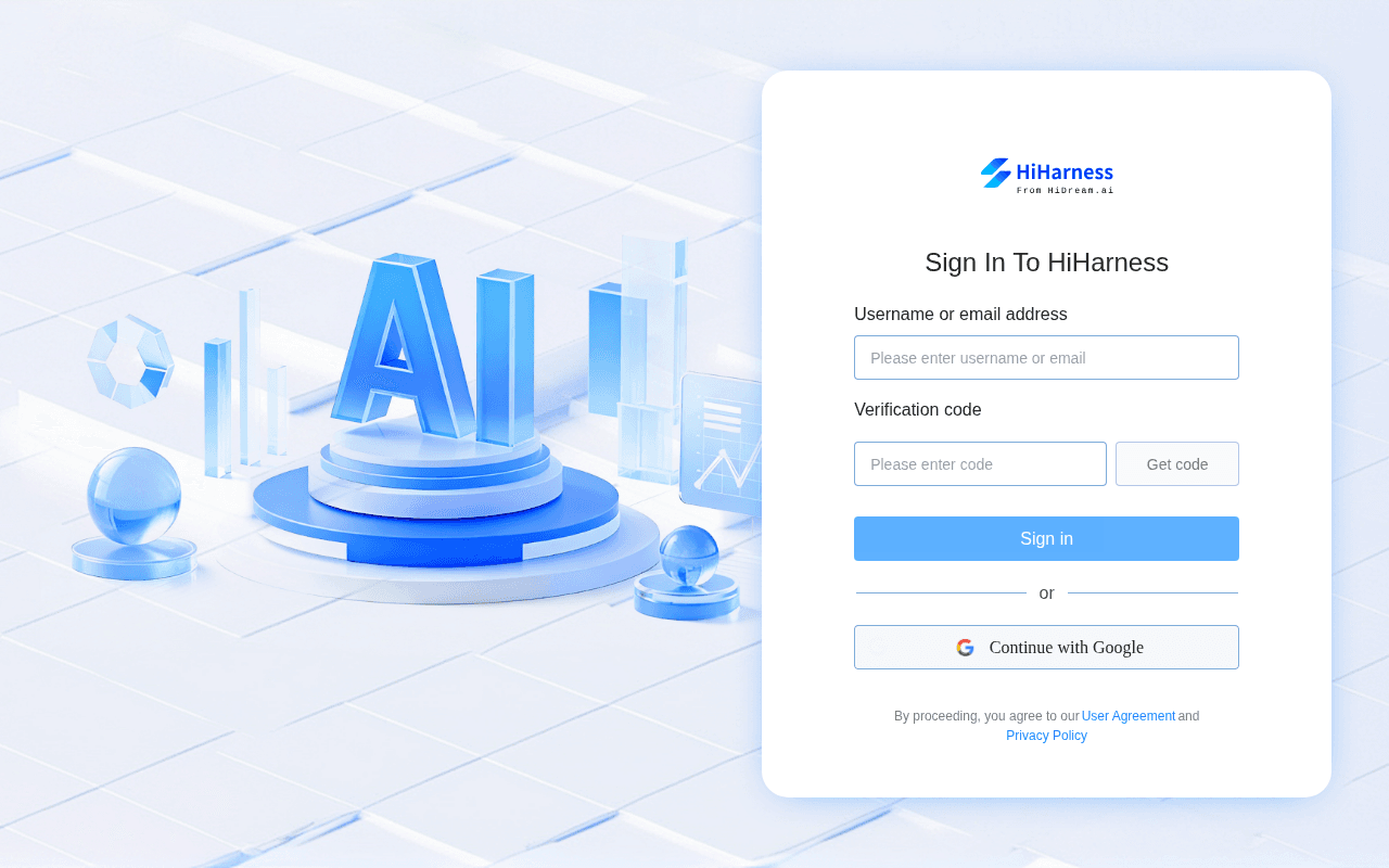 Screenshot of hiharness.ai