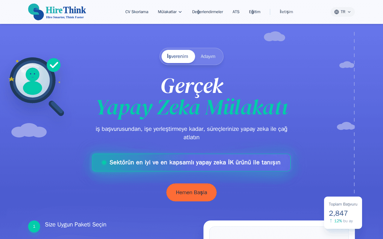Screenshot of hirethink.ai