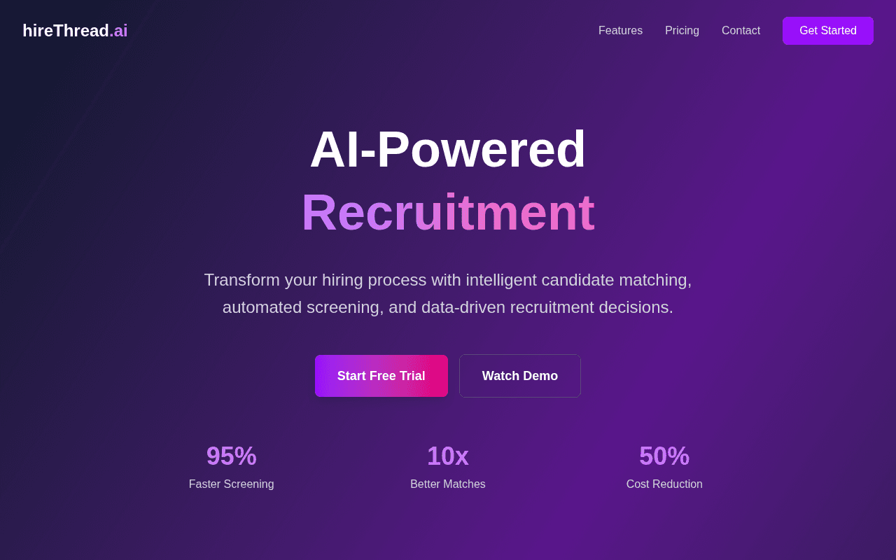 Screenshot of hirethread.ai