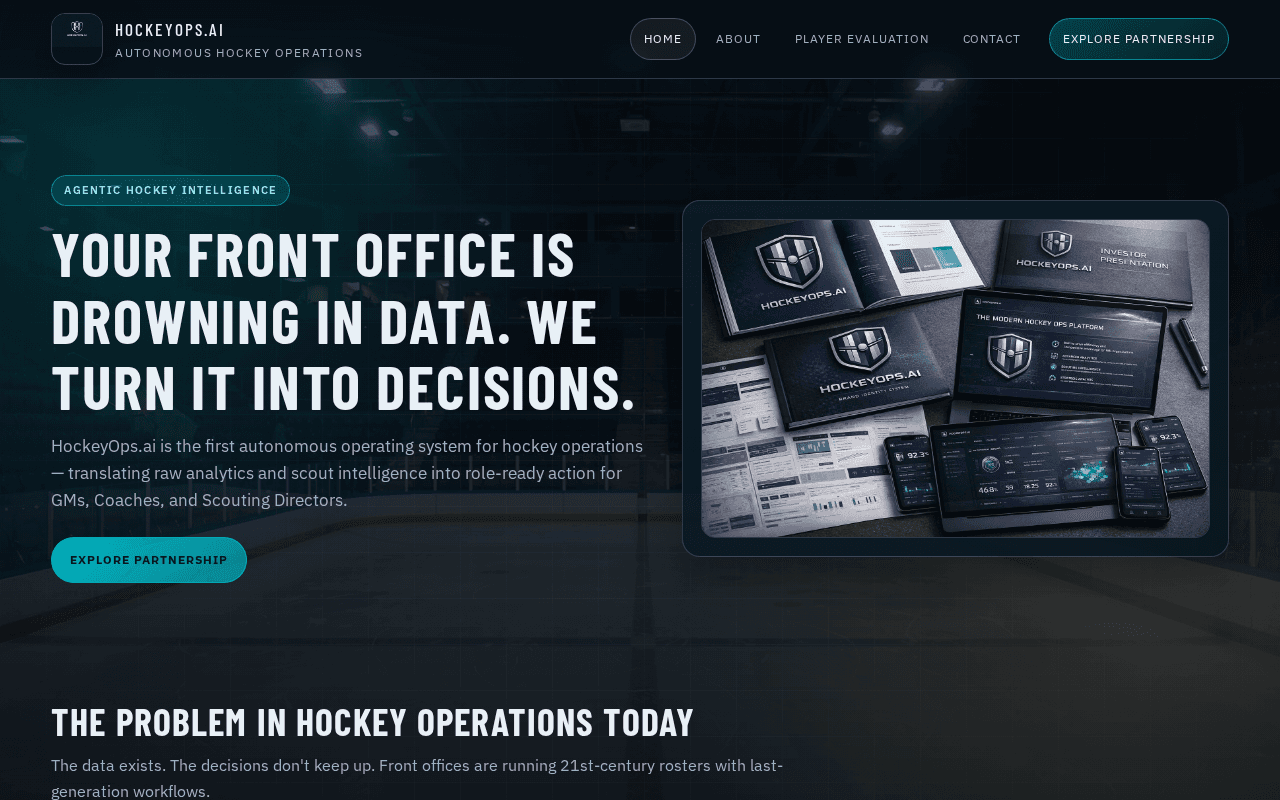 Screenshot of hockeyops.ai