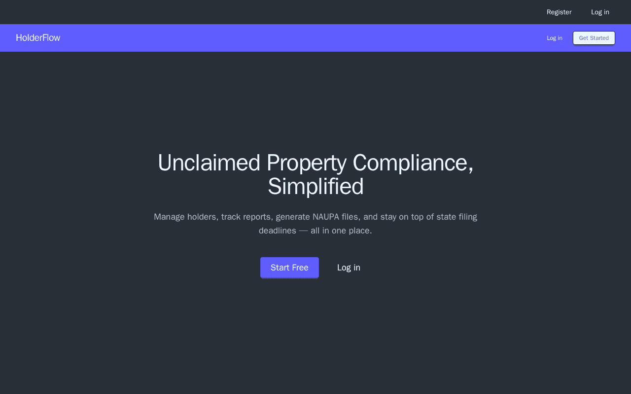 Screenshot of holderflow.ai