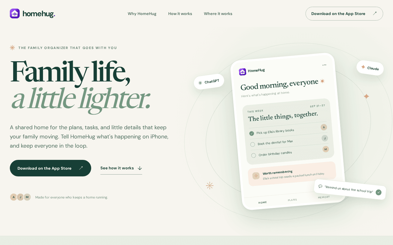 Screenshot of homehug.ai