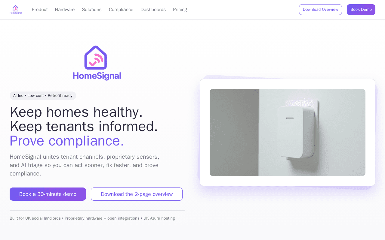Screenshot of homesignal.ai