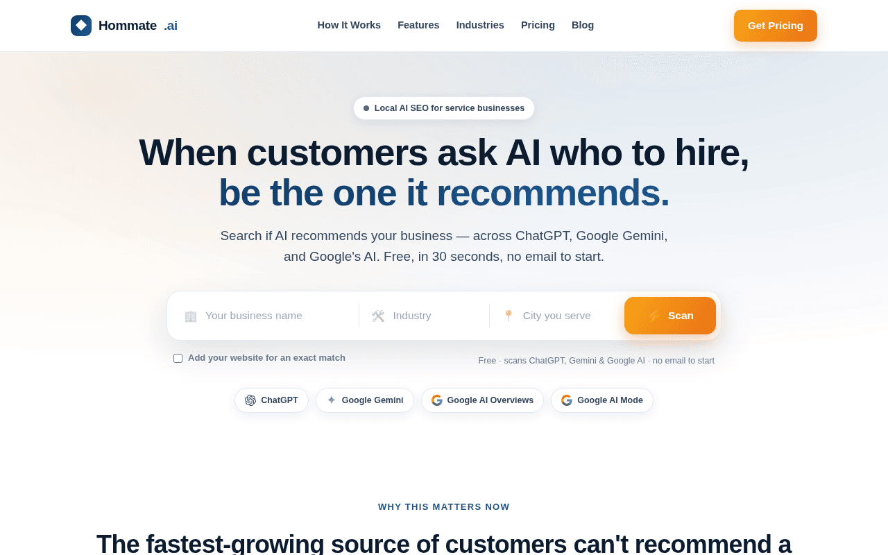 Screenshot of hommate.ai