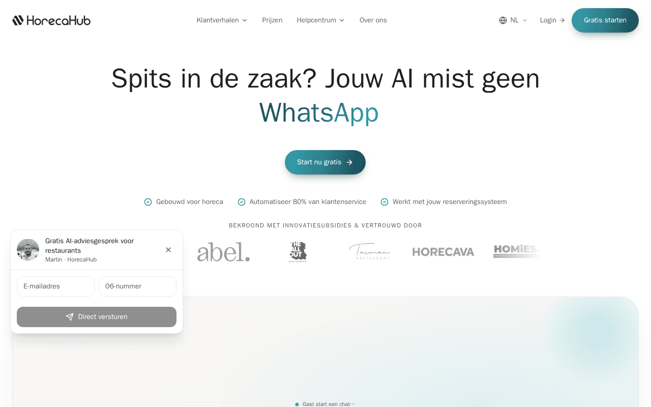 Screenshot of horecahub.ai