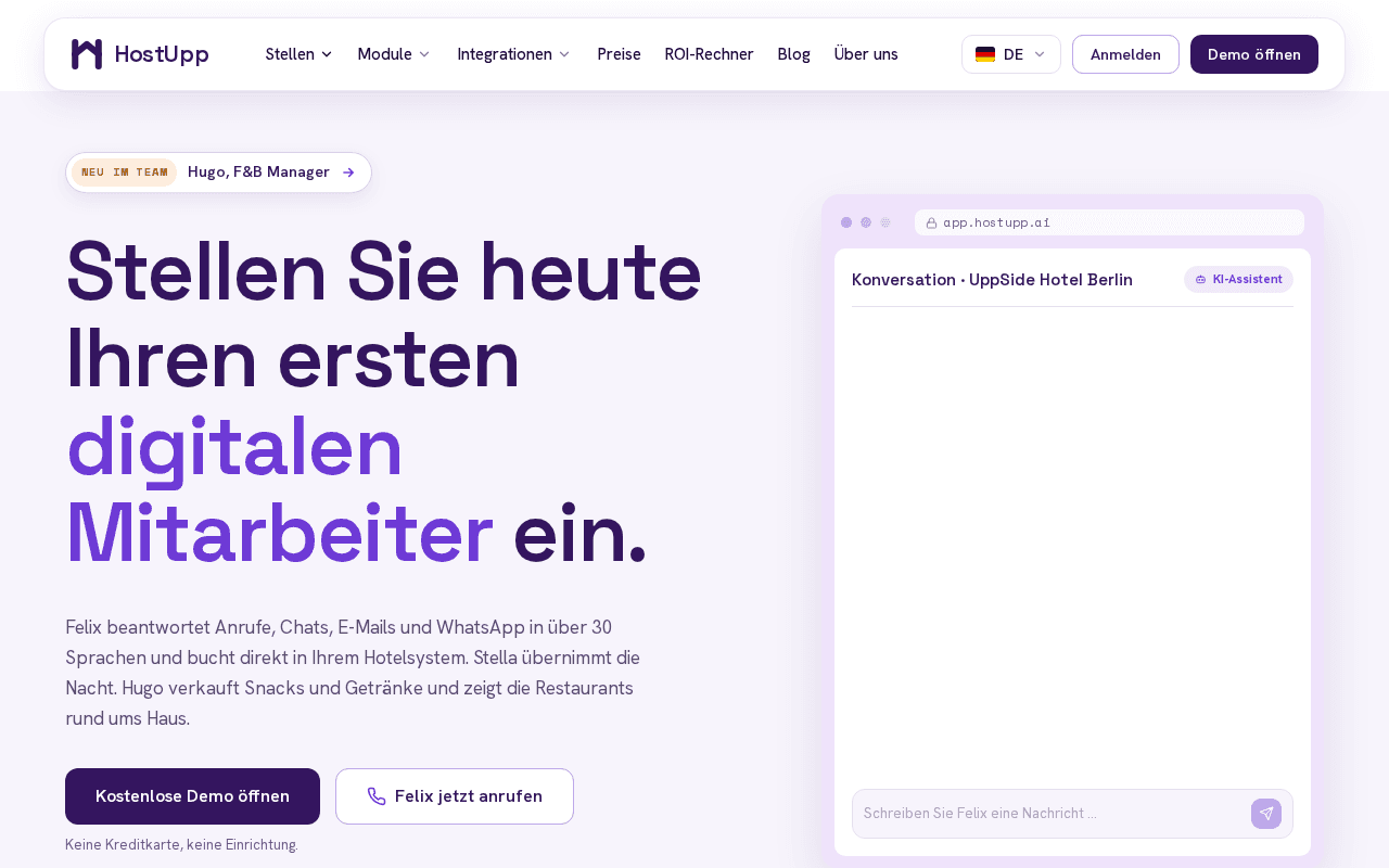 Screenshot of hostupp.ai