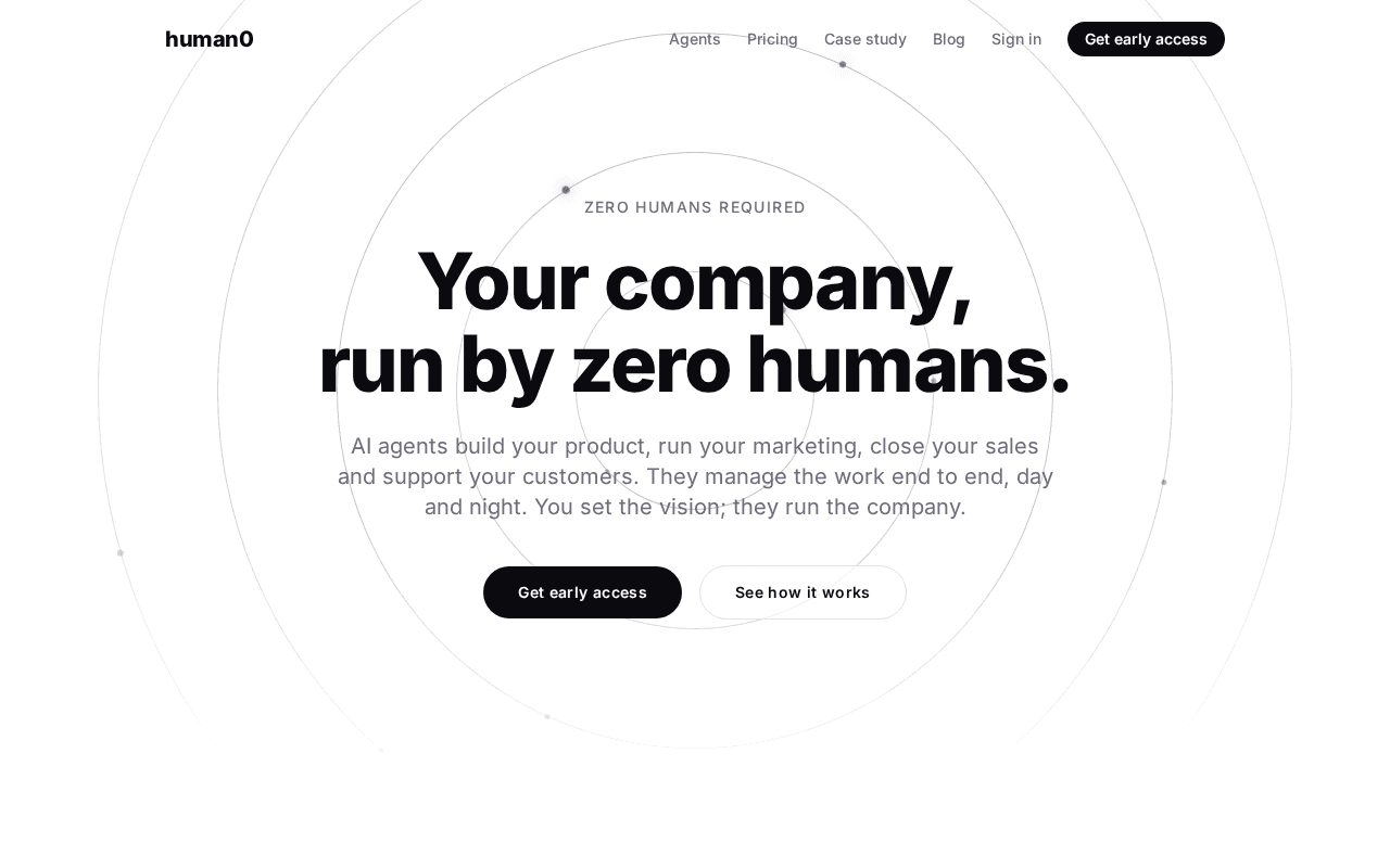 Screenshot of human0.ai