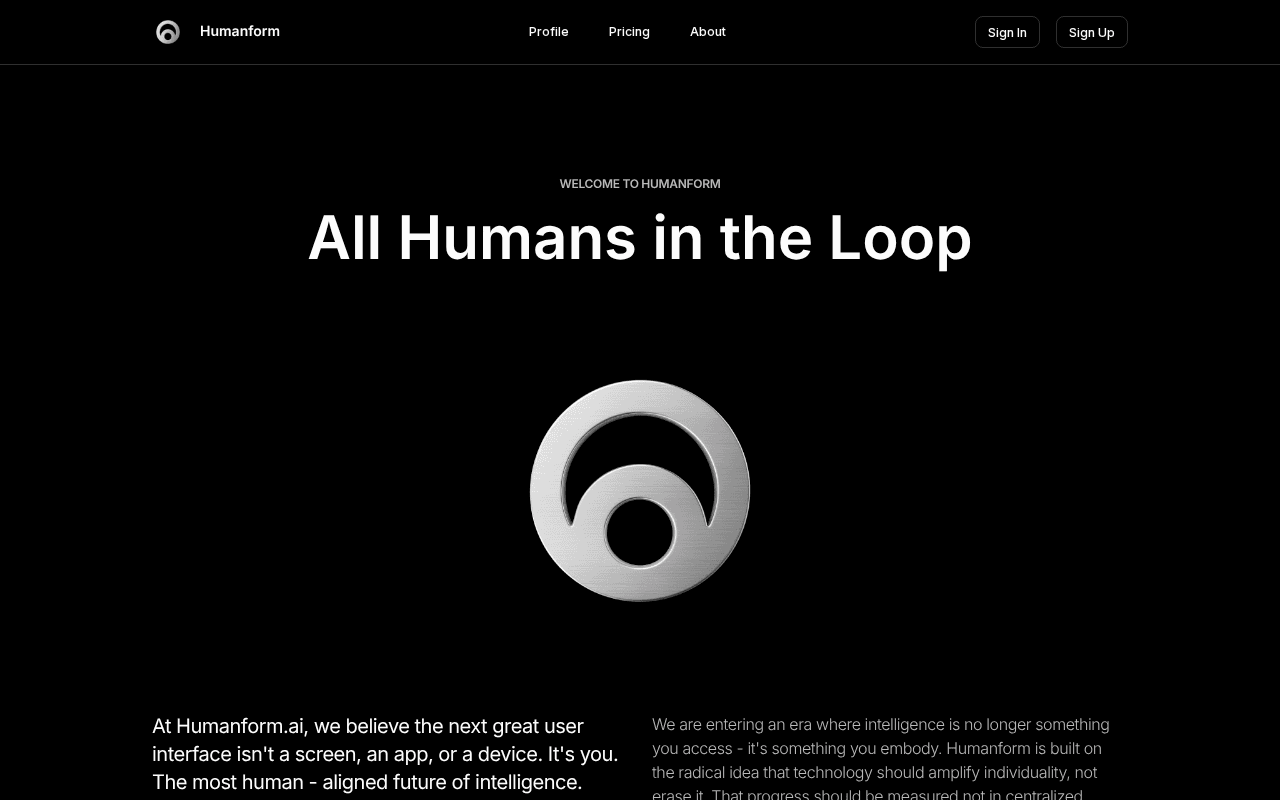 Screenshot of humanform.ai