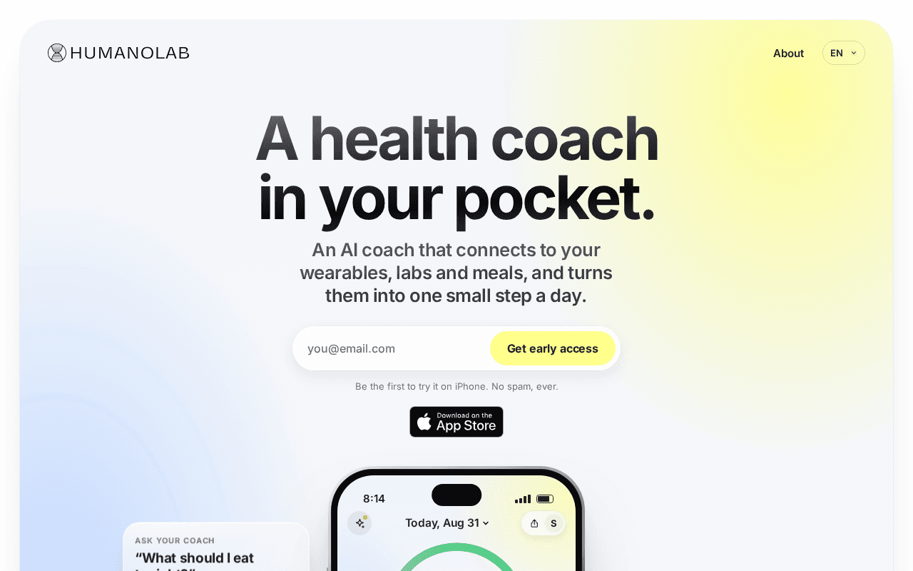 Screenshot of humanolab.ai