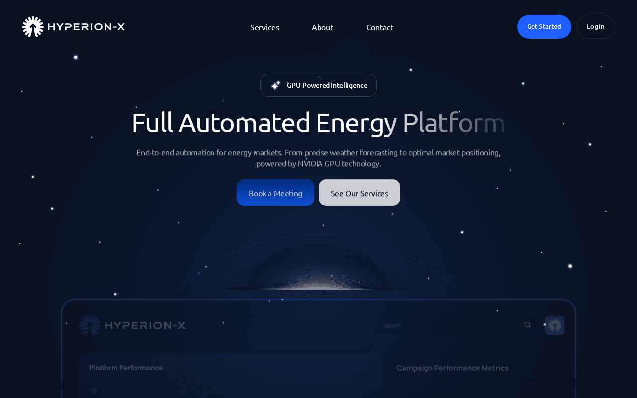 Screenshot of hyperion-x.ai