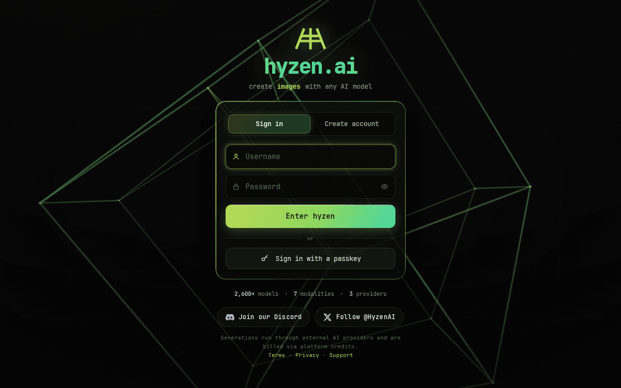 Screenshot of hyzen.ai