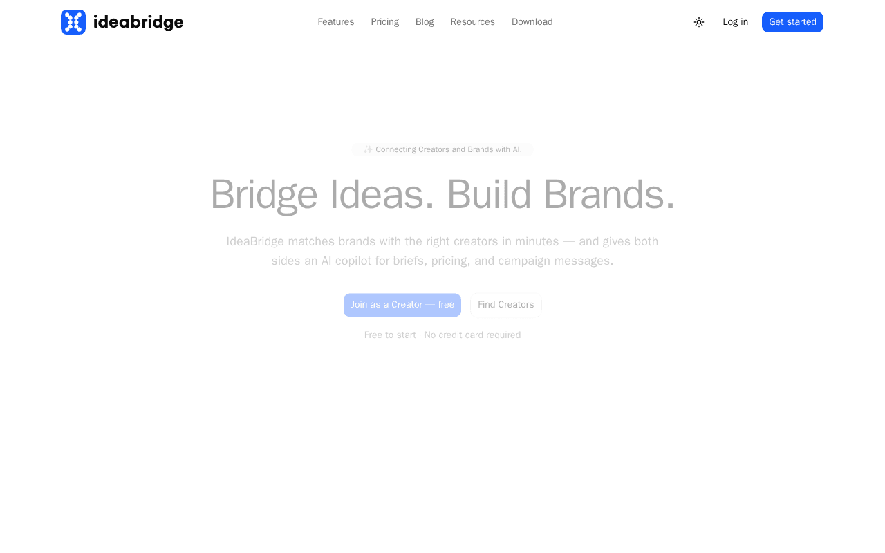Screenshot of ideabridge.ai
