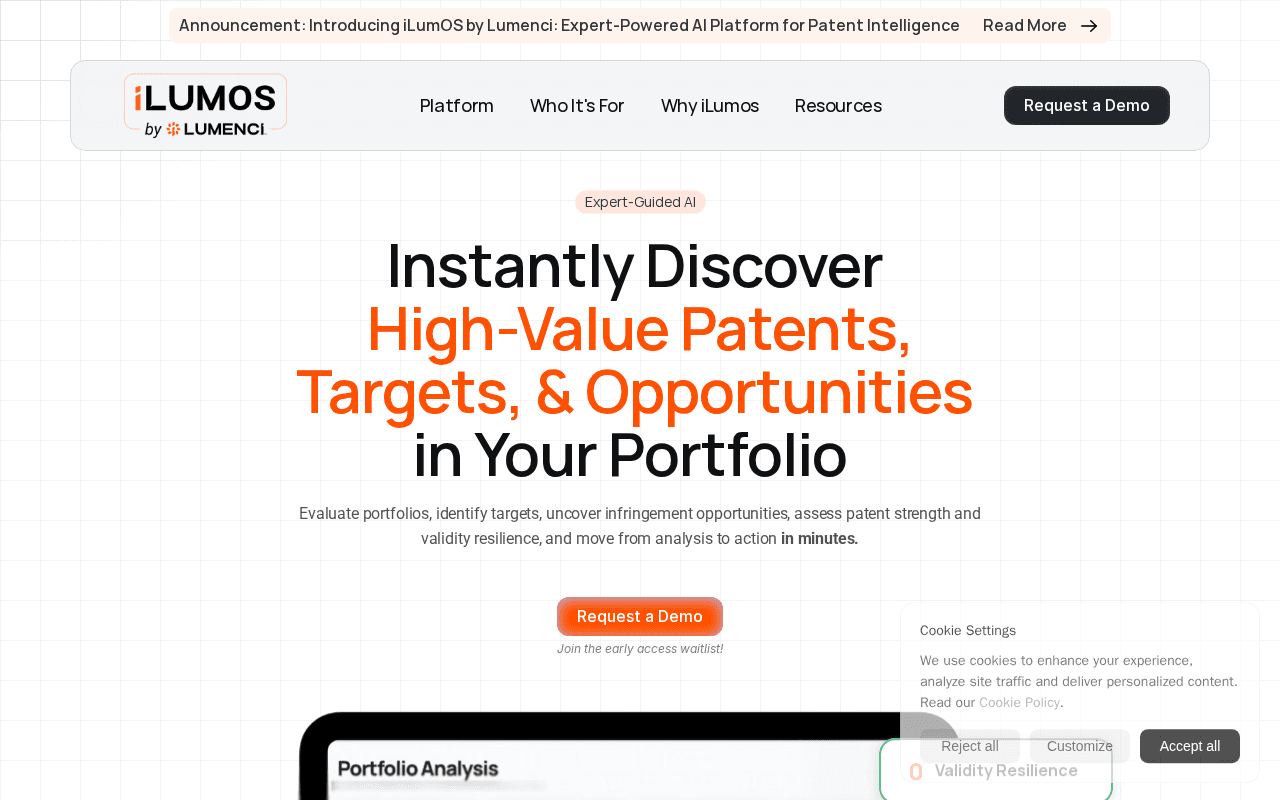 Screenshot of ilumos.ai