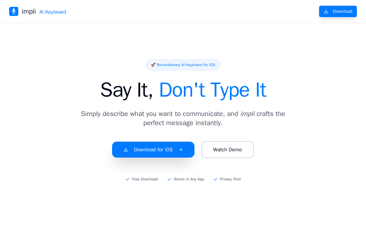 Screenshot of impli.ai