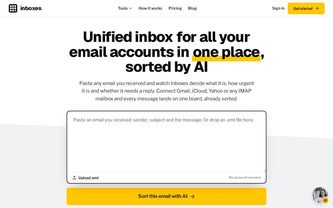 Screenshot of inboxes.ai