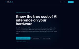 Screenshot of infercost.ai