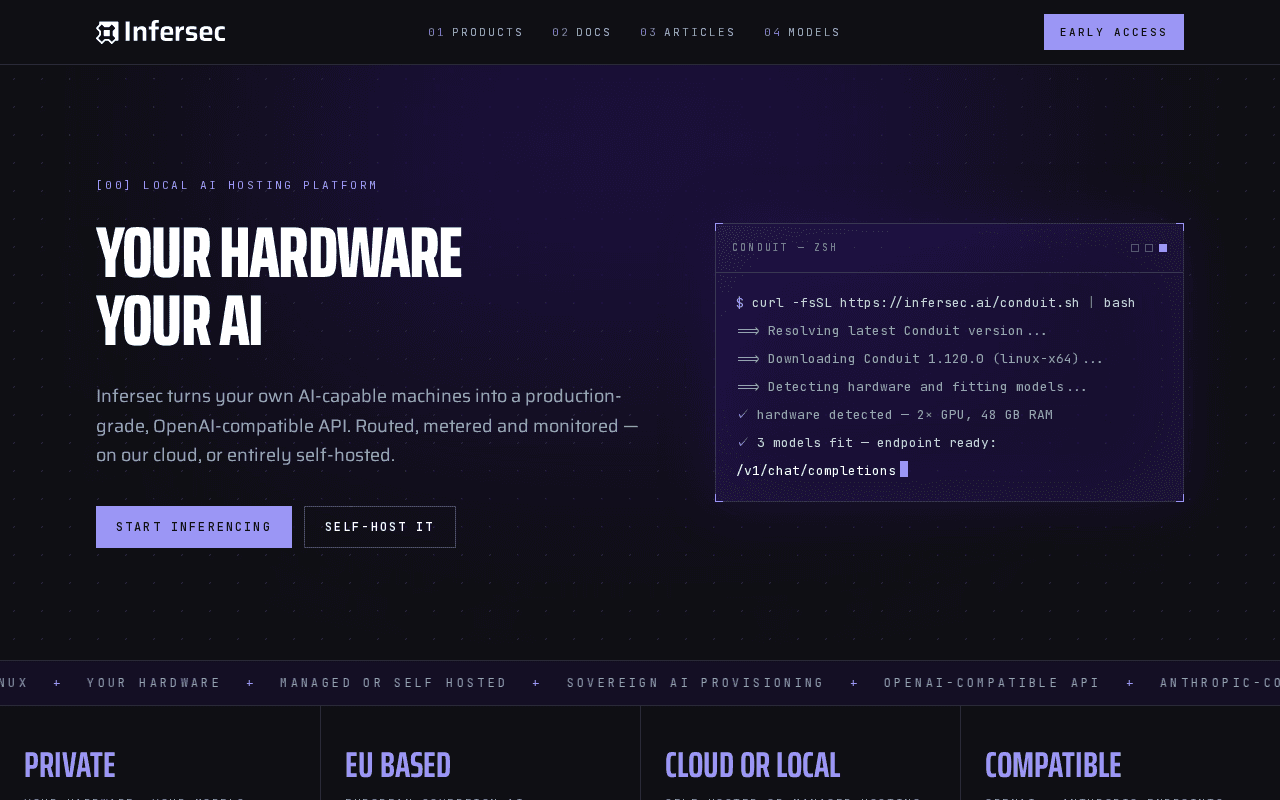 Screenshot of infersec.ai