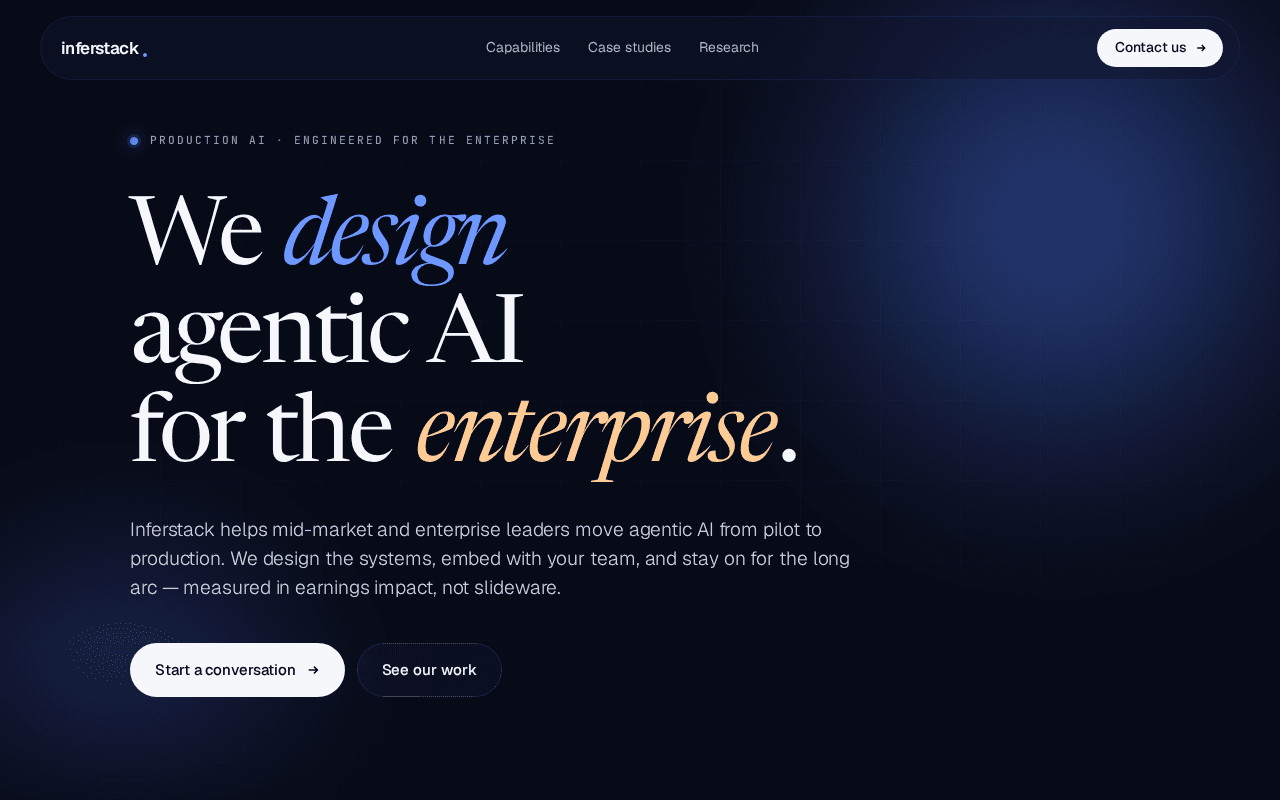 Screenshot of inferstack.ai