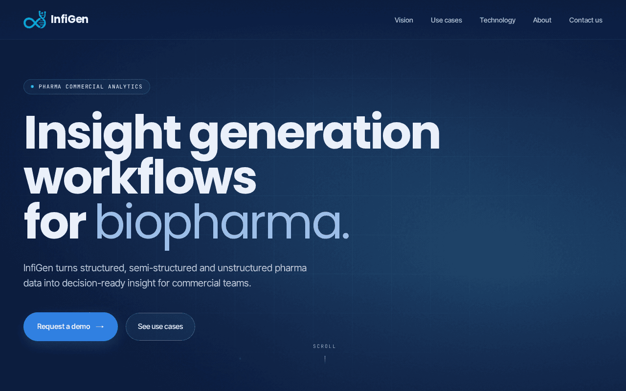 Screenshot of infigen.ai