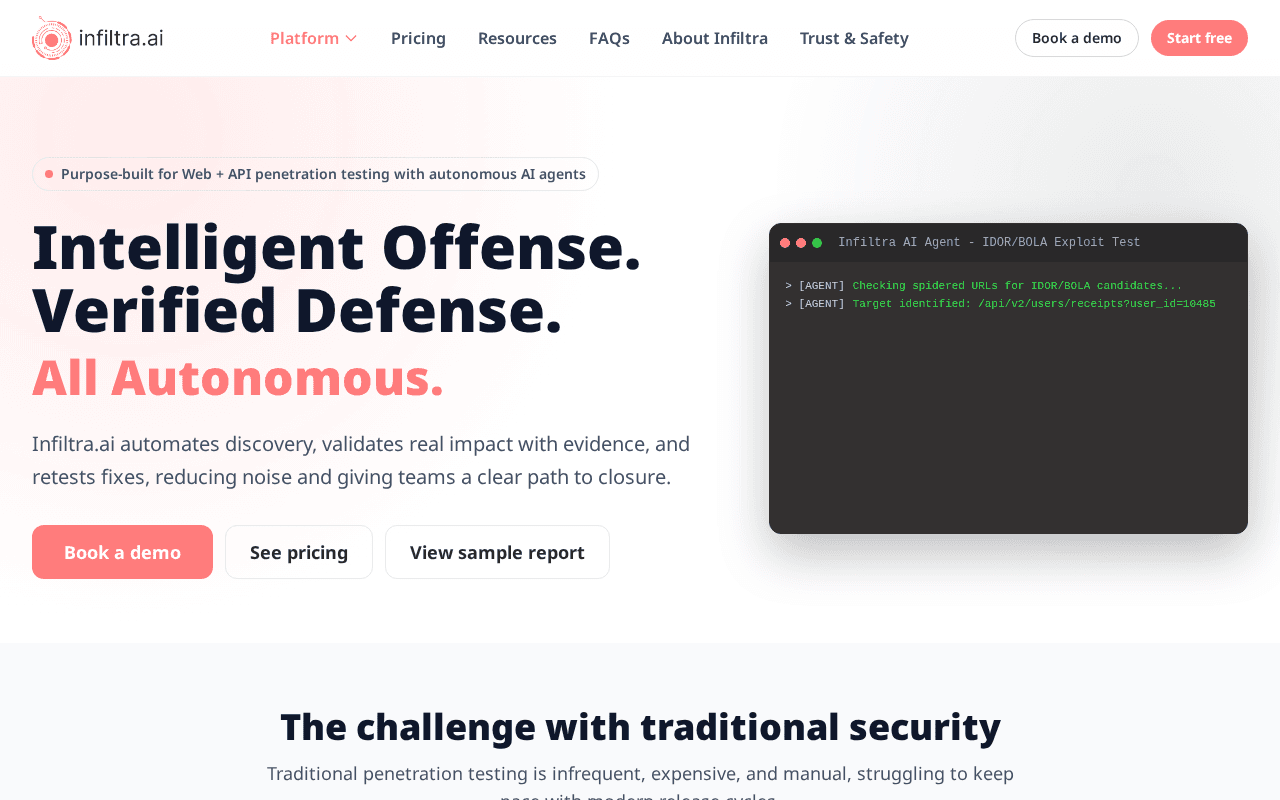 Screenshot of infiltra.ai
