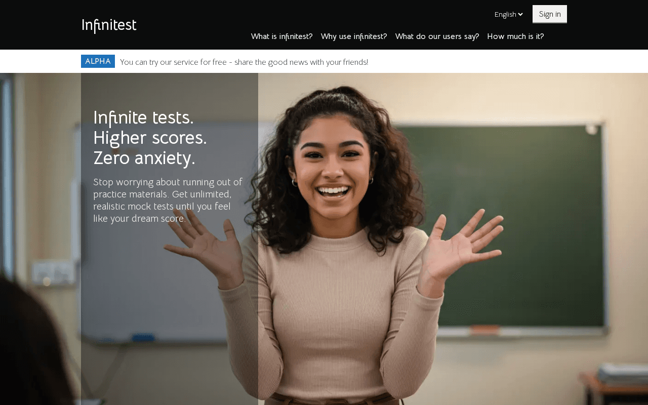 Screenshot of infinitest.ai