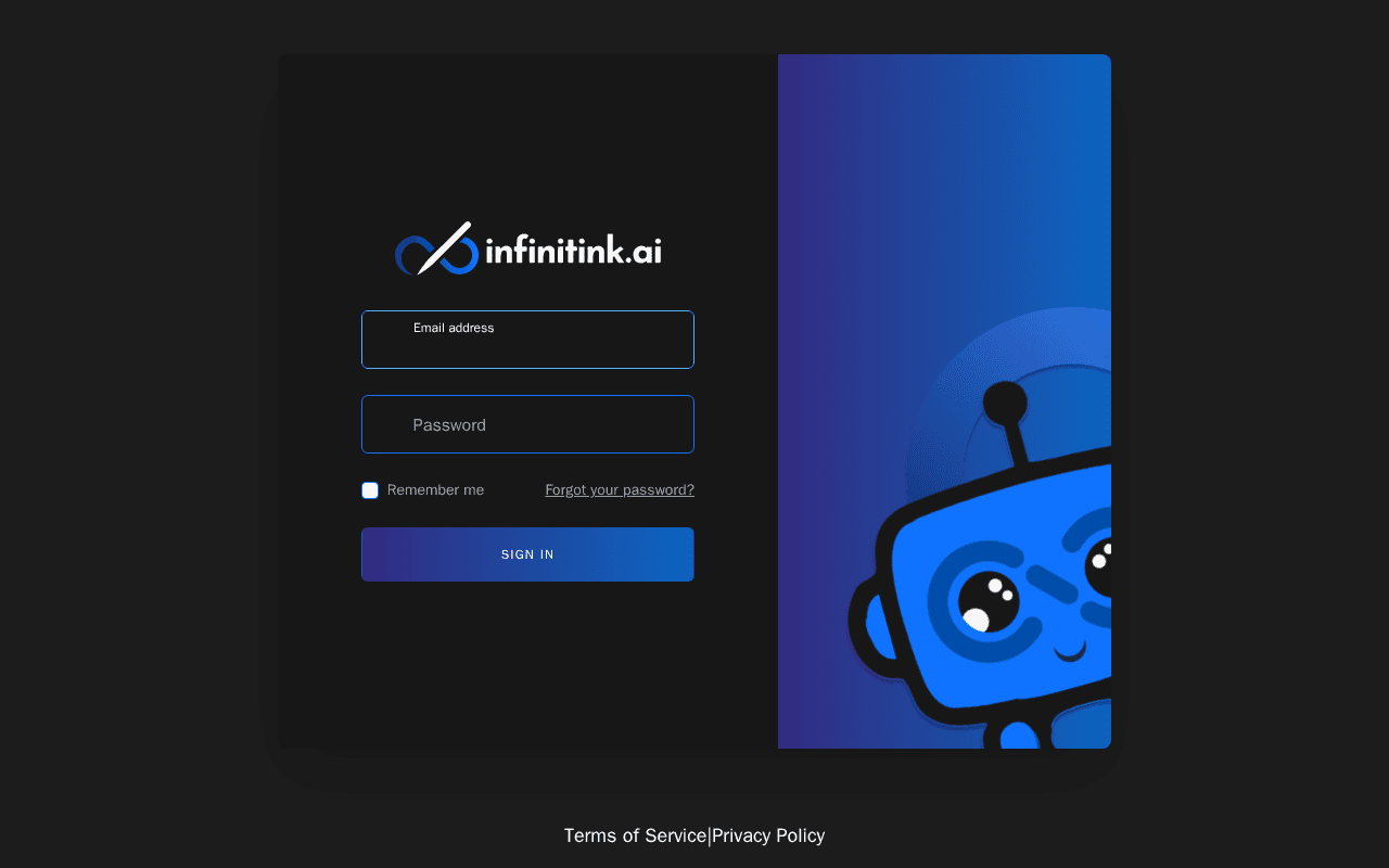 Screenshot of infinitink.ai