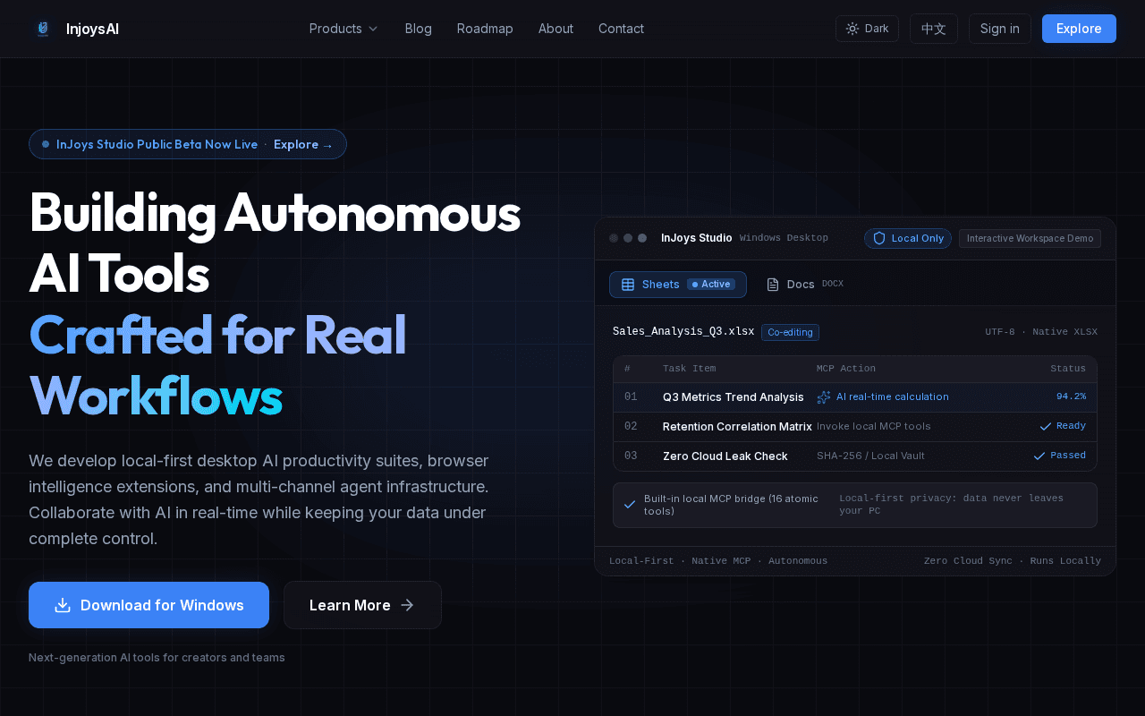 Screenshot of injoys.ai