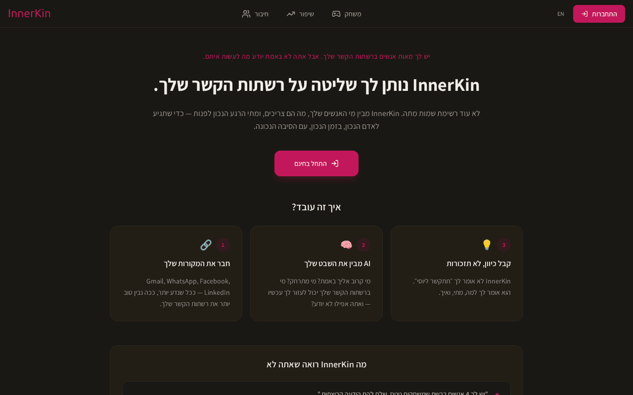 Screenshot of innerkin.ai
