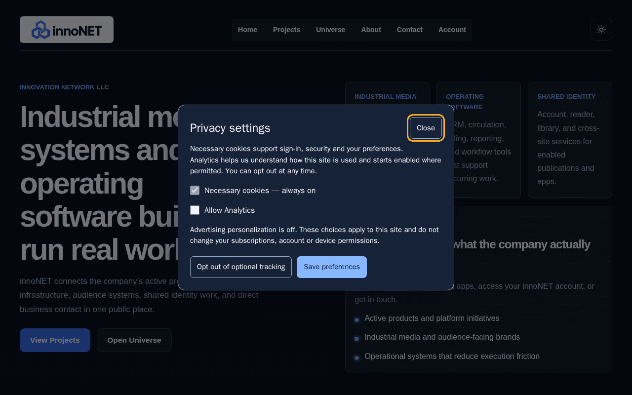 Screenshot of innonet.ai