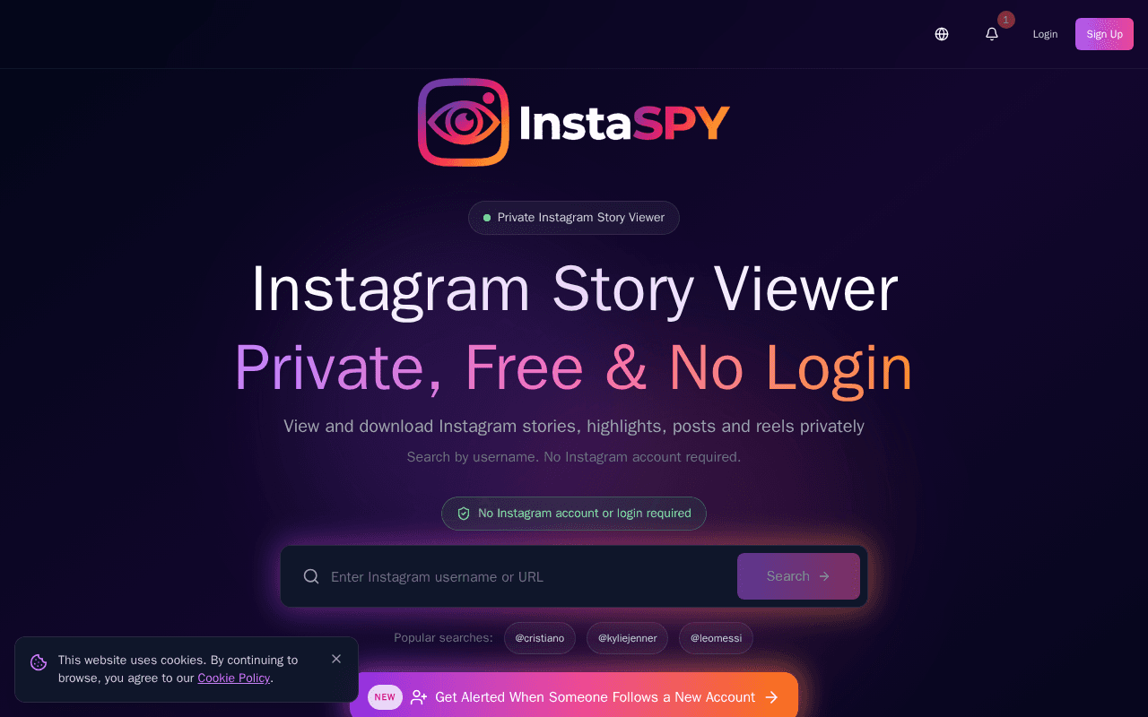 Screenshot of instaspy.ai