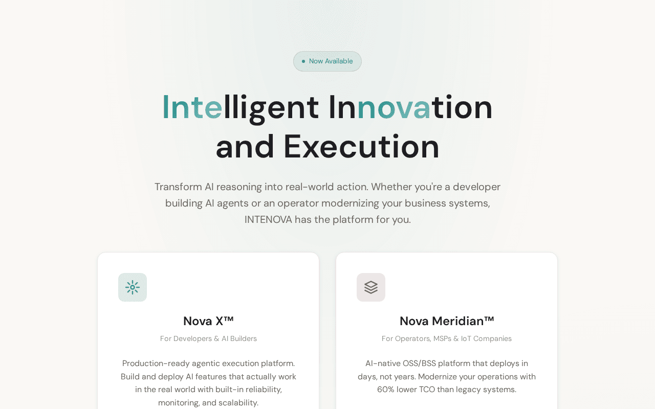 Screenshot of intenova.ai