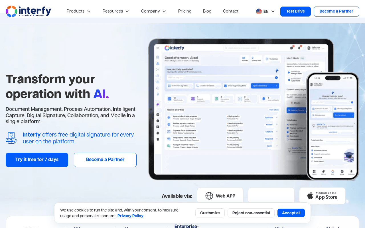 Screenshot of interfy.ai