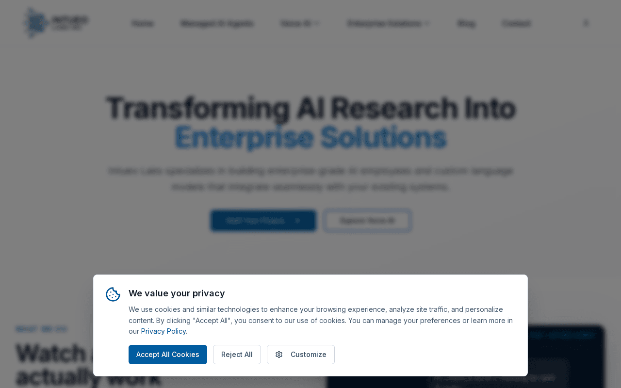 Screenshot of intueo.ai