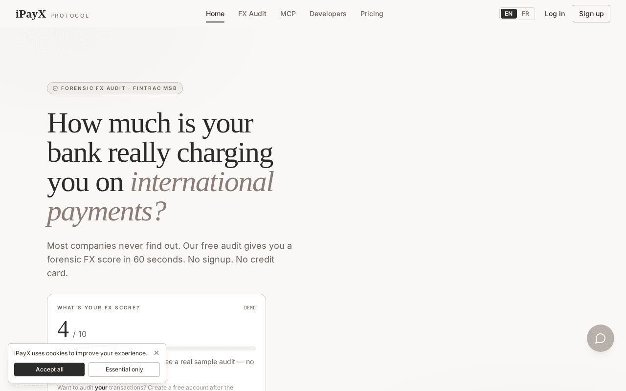 Screenshot of ipayx.ai