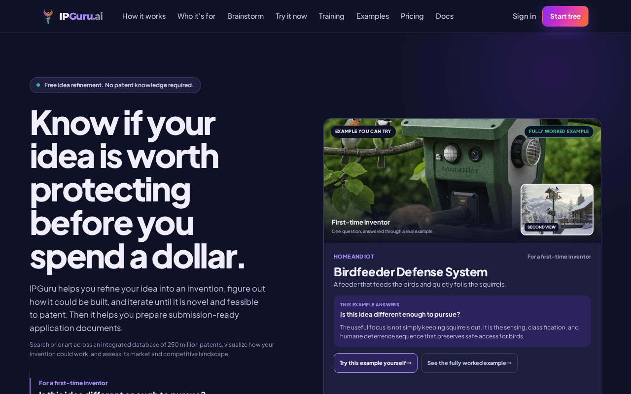 Screenshot of ipguru.ai