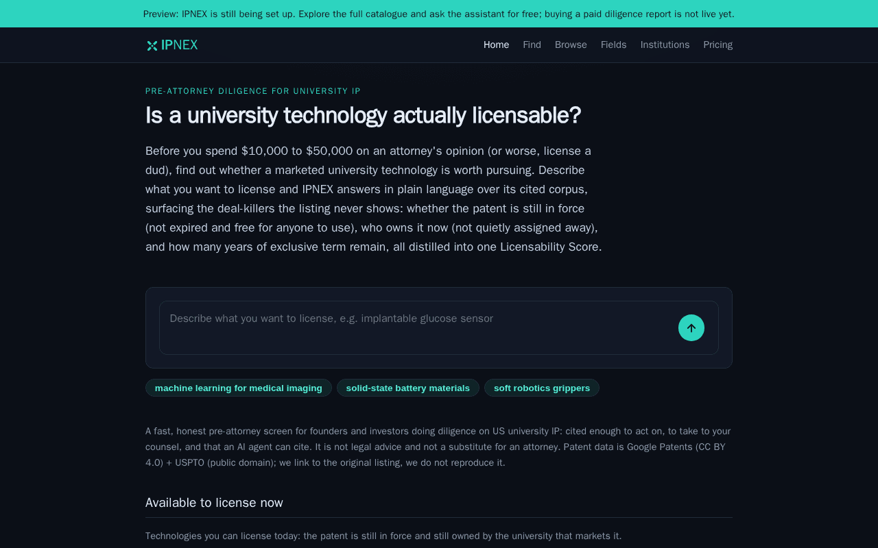 Screenshot of ipnex.ai