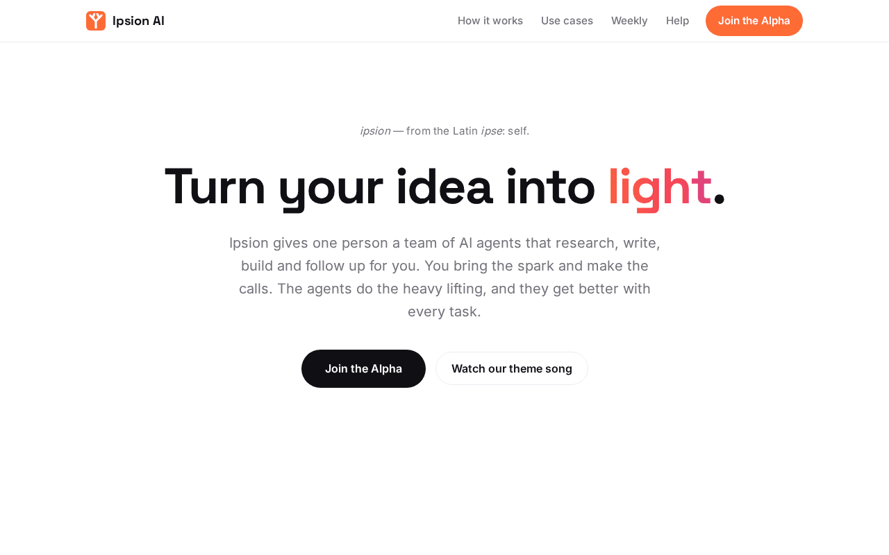 Screenshot of ipsion.ai