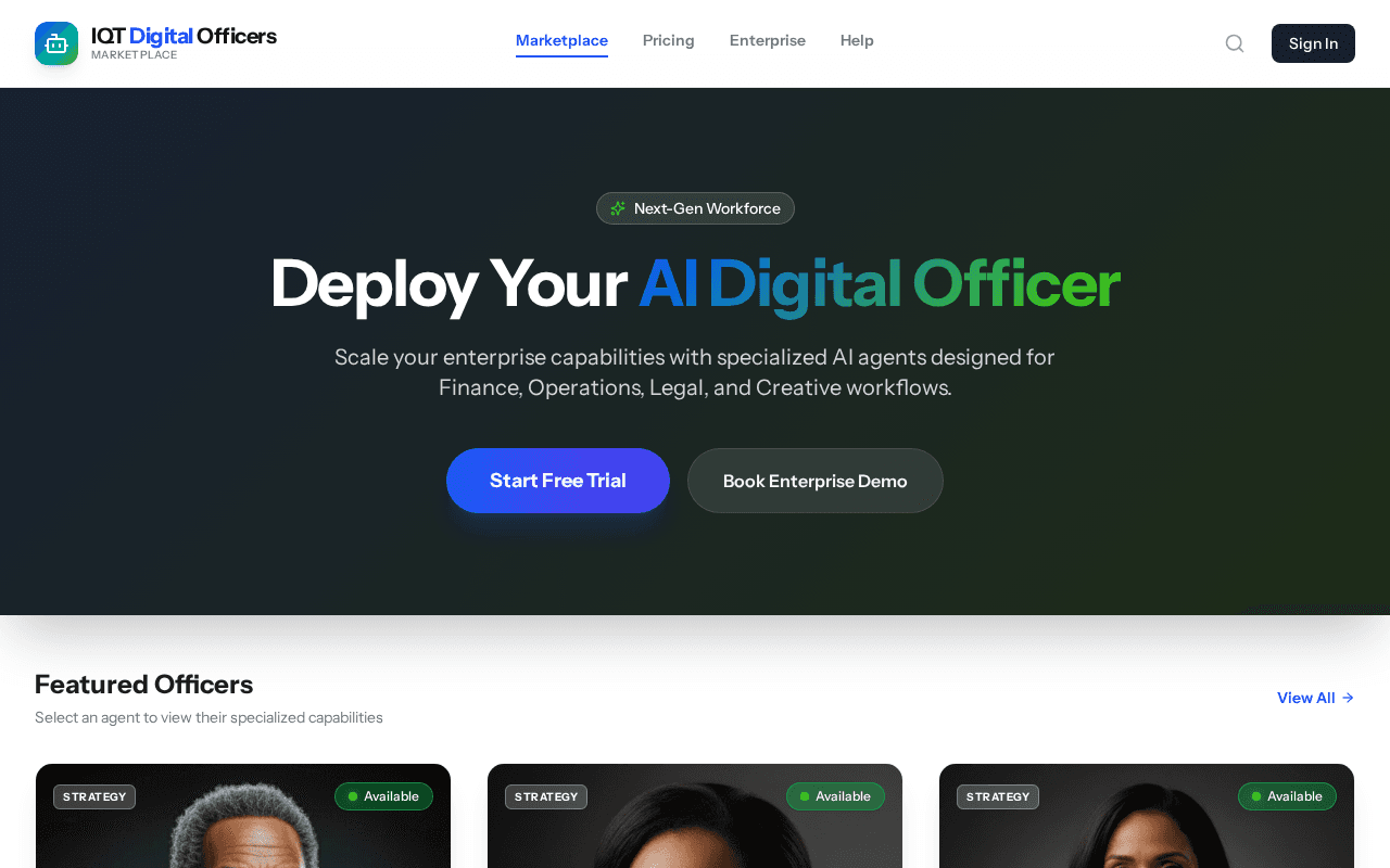 Screenshot of iqtbots.ai