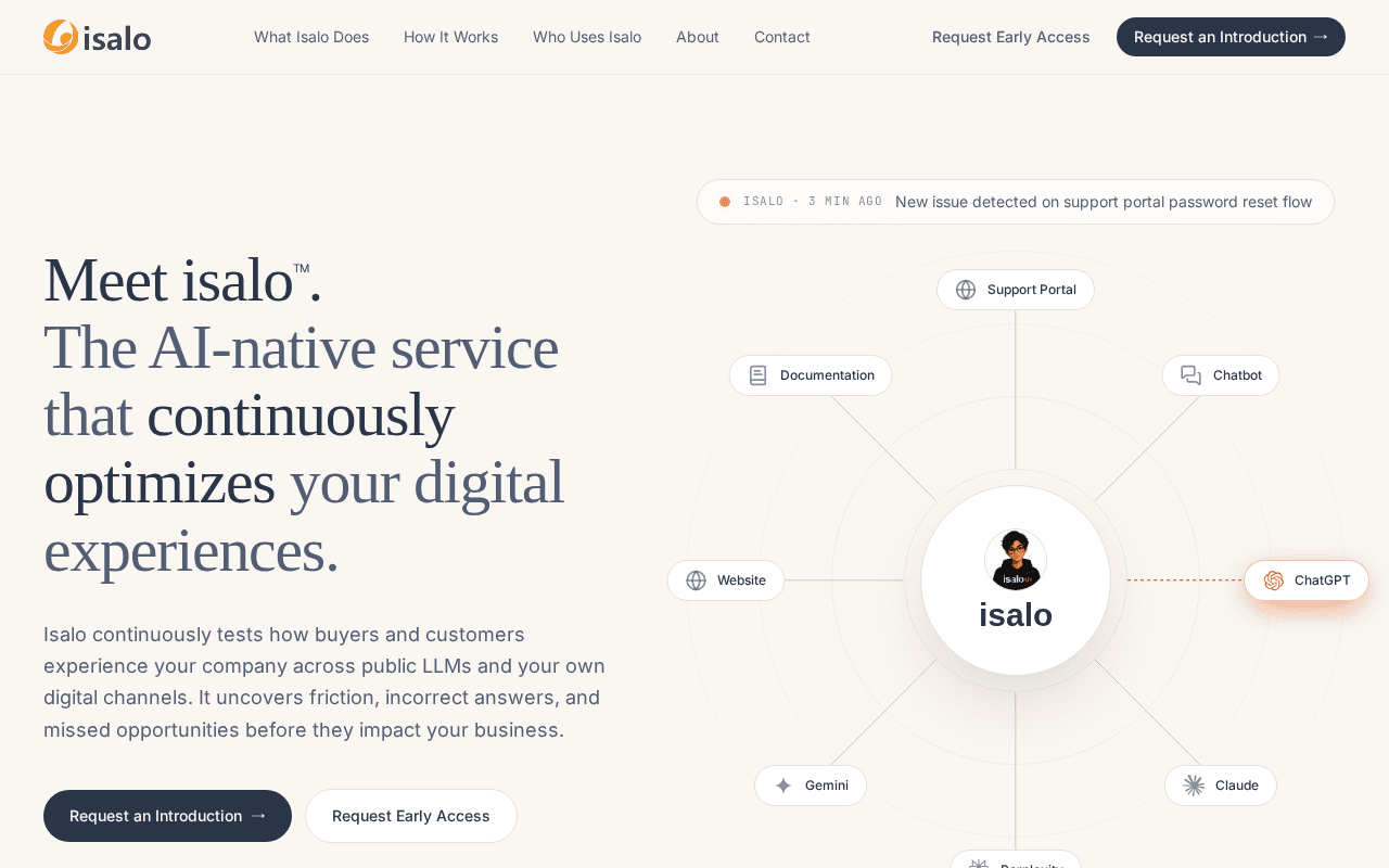Screenshot of isalo.ai