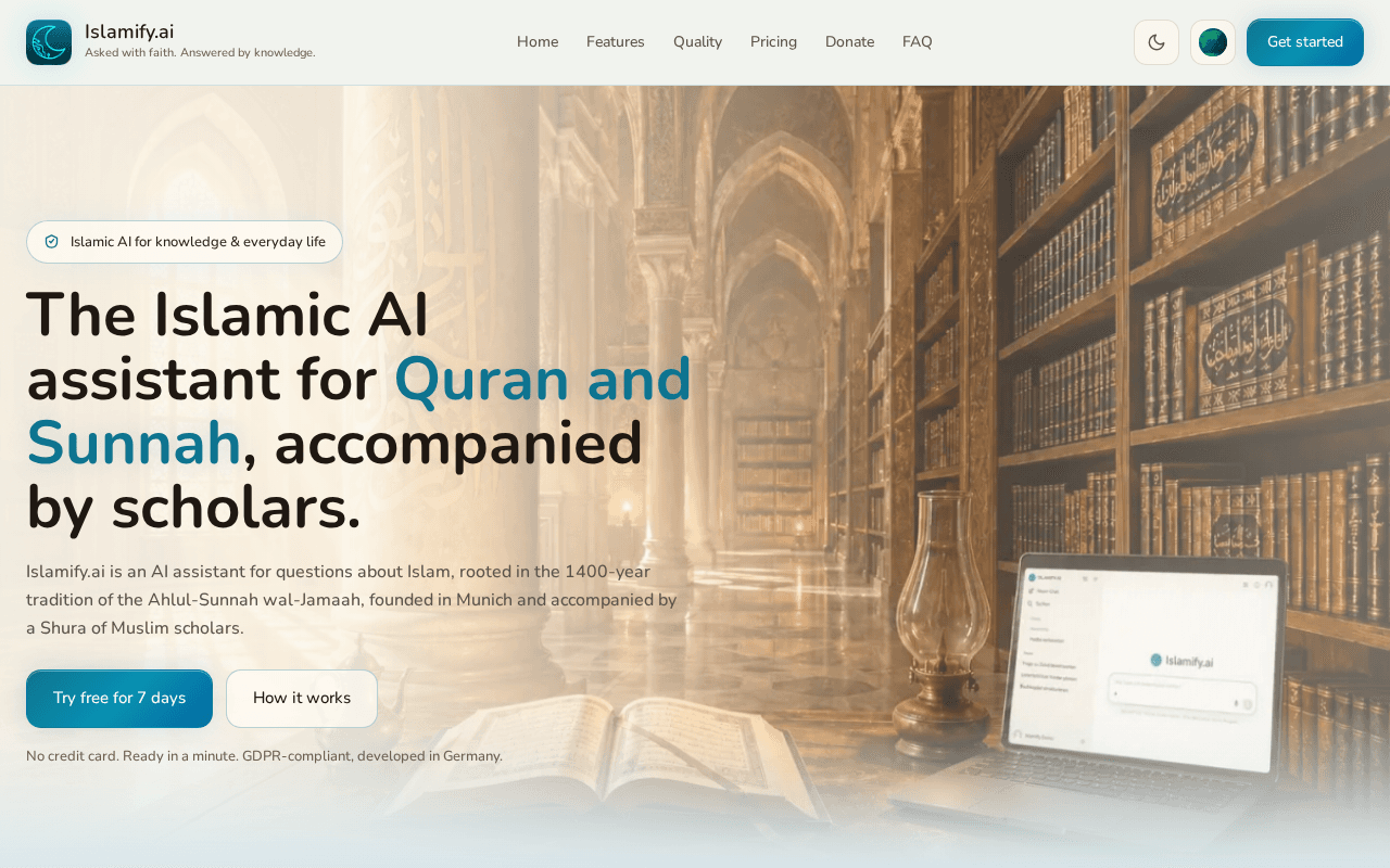 Screenshot of islamify.ai