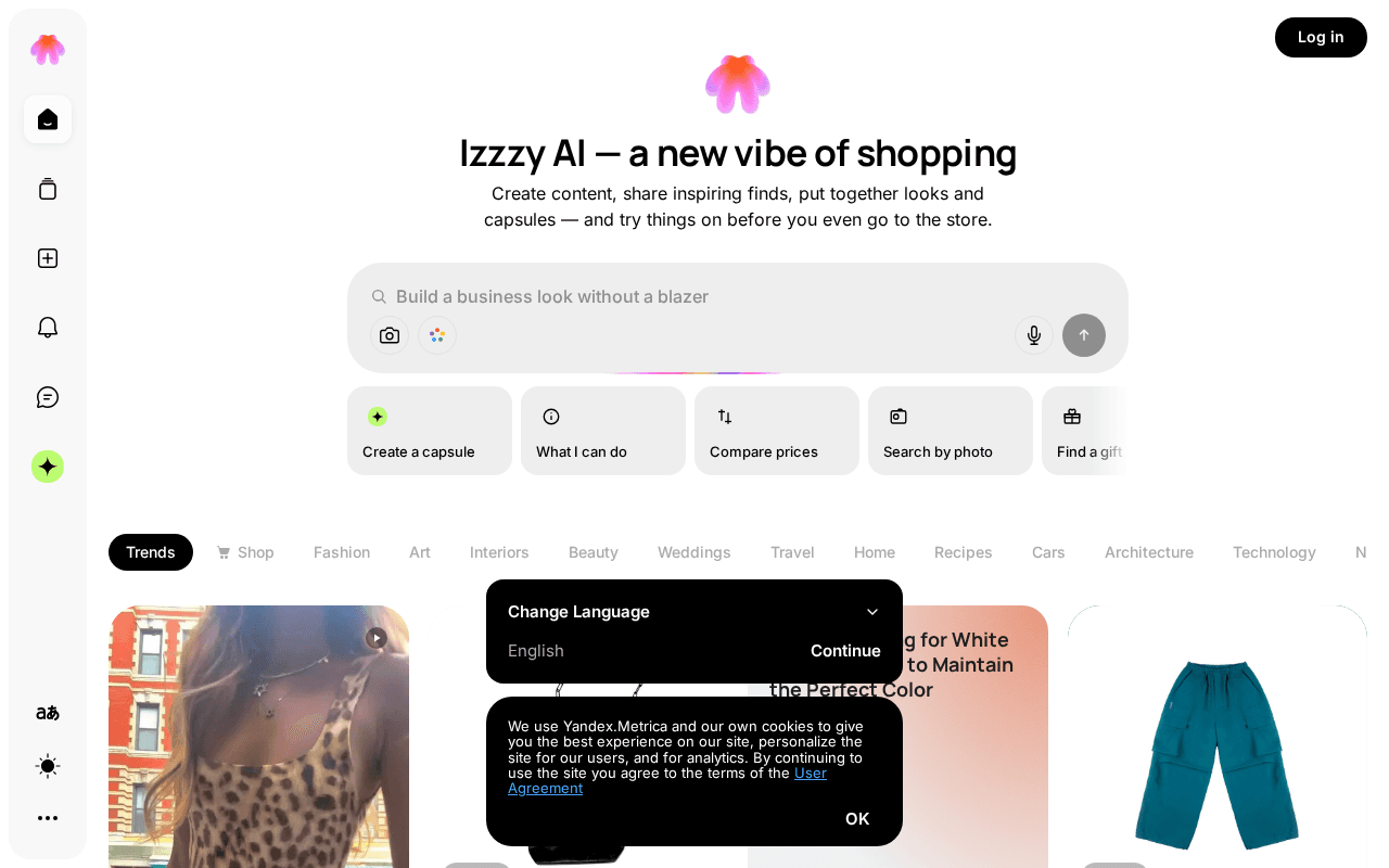 Screenshot of izzzy.ai
