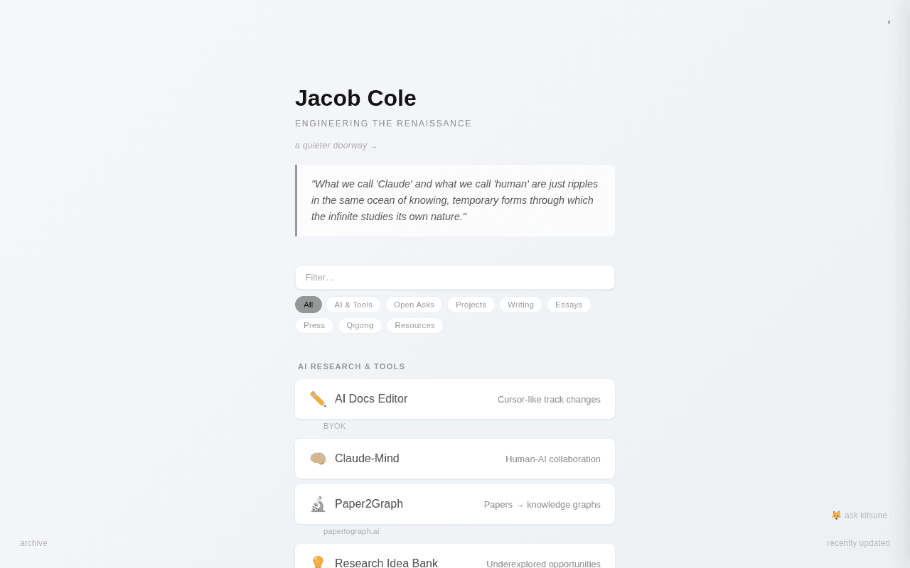 Screenshot of jacobcole.ai