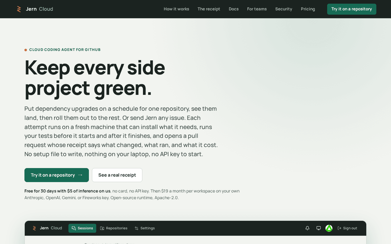 Screenshot of jern.ai