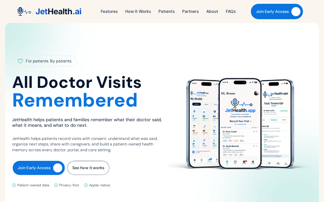 Screenshot of jethealth.ai