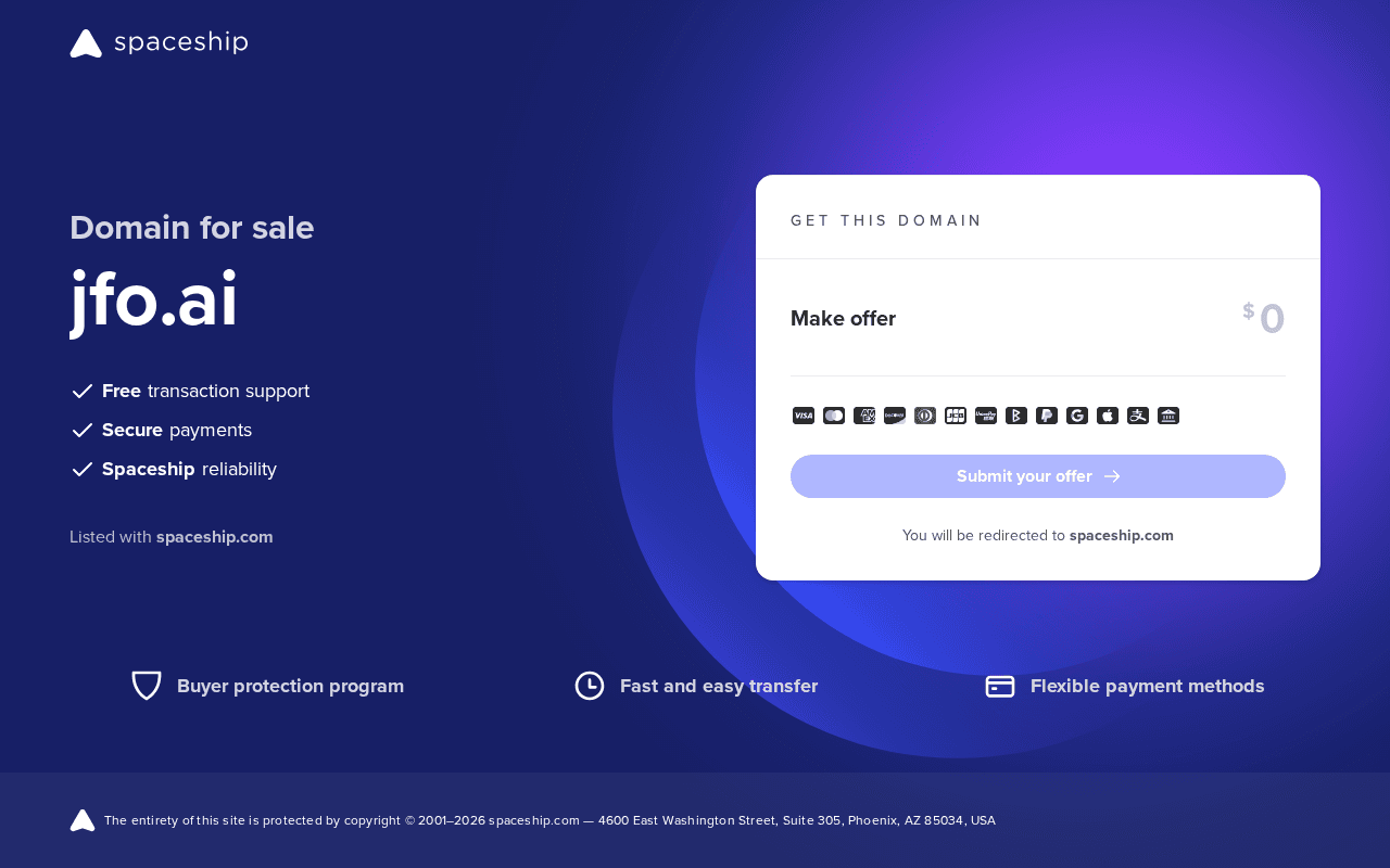 Screenshot of jfo.ai