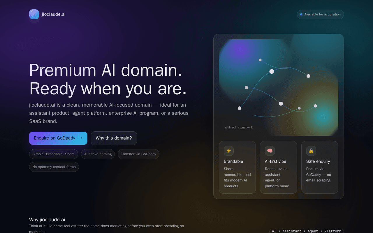 Screenshot of jioclaude.ai