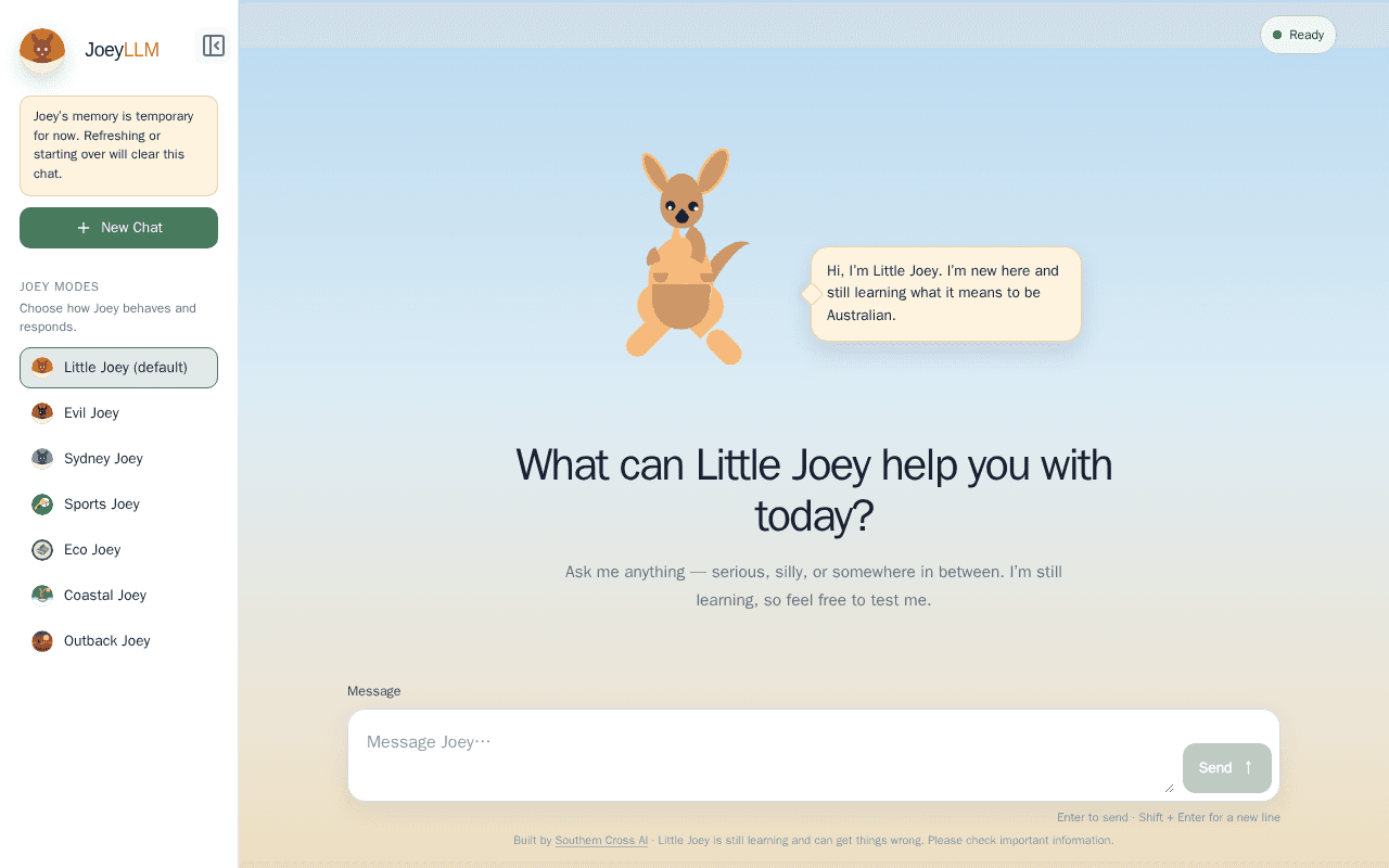Screenshot of joeyllm.ai