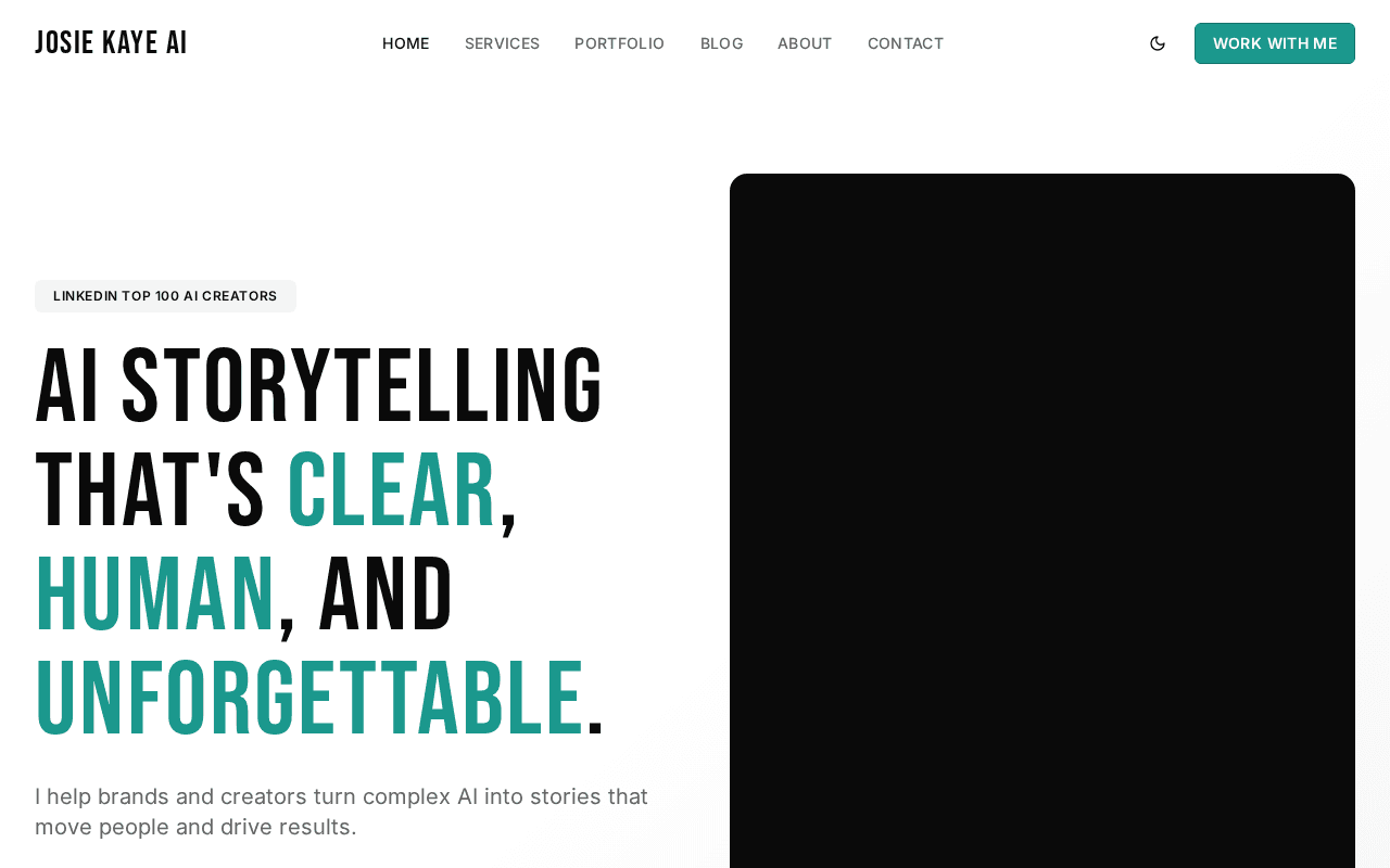 Screenshot of josiekaye.ai
