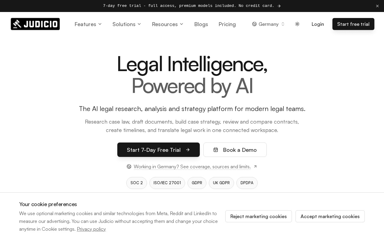 Screenshot of judicio.ai