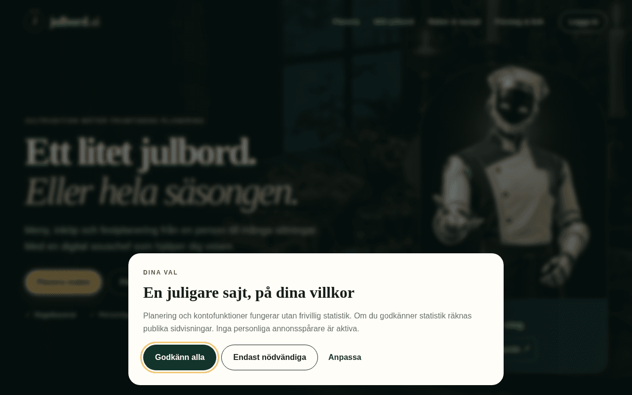 Screenshot of julbord.ai